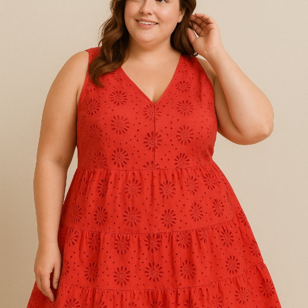 Time and Tru Bold Red Fabric